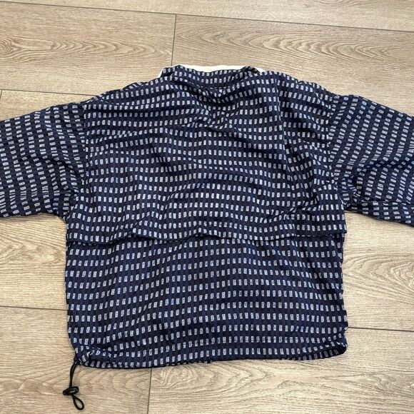 Vintage Reebok Jacket Women Medium Blue Geometric Pattern Windbreaker Track - Picture 8 of 8